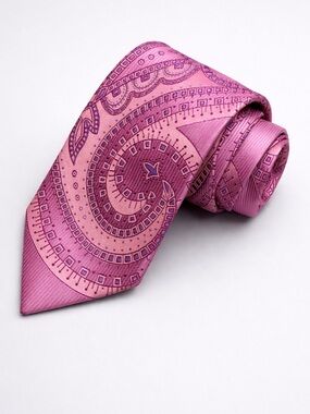 BCBG Pink Paisley Men's Tie Elegant Patterned Neckwear